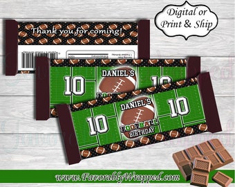 Football Chocolate Bar Wrapper-Candy Bar Wrapper-Football Birthday-Football Party-Football-Football Baby Shower-Football Candy Bar Wrapper