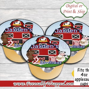 Barnyard Applesauce-Farm Applesauce-Farm Birthday-Farm Party-Barnyard Chip Bag-Farm Favor Bags-Animal Favor Bag