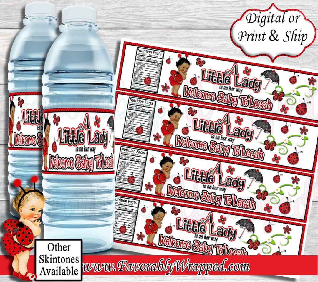 Ladybug Water Labels-ladybug Baby Shower Water Bottle Label-lady Bug