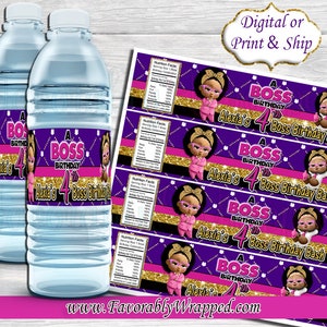 Boss Baby Water Label-Boss Baby Birthday-Boss Baby Party-Boss Baby Party Favors-Boss Baby Chip Bag-Boss Baby-Boss Baby Girl