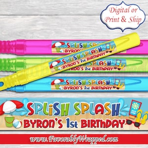 Splish Splash Bubble Wand-Beach Party Bubble-Pool Party Bubbles-Beach Birthday Party-Pool Party Geburtstag-Splish Splash Birthday-Water Party