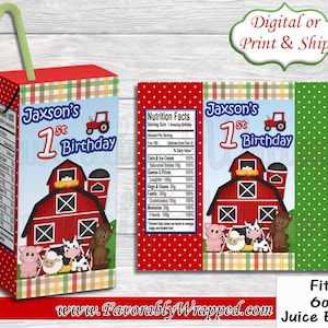 Barnyard HiC Juice Box-Farm HiC Juice Box-Farm Birthday-Farm Party-Juice Box Label-Farm Farm HiC Juice Box-Juice Labels-Animal Juice Box
