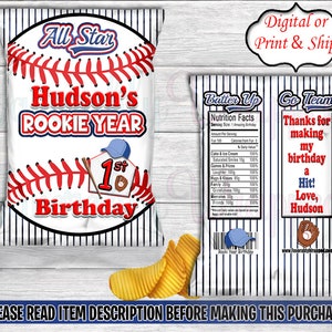 Baseball Chip Bag-All Star Chip Bag Chip Bag-Softball Chip Bag-Baseball Leckerli Tasche-Baseball Geburtstag-All Star Geburtstag-Sport Chip Bag