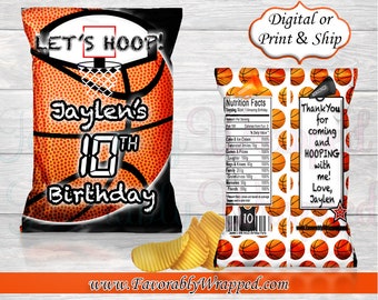 Basketball Chip Bag-Basketball Birthday Chip Bag-Basketball Birthday-Basketball Party-Basketball Treat Bag-Basketball-Basketball Baby Shower