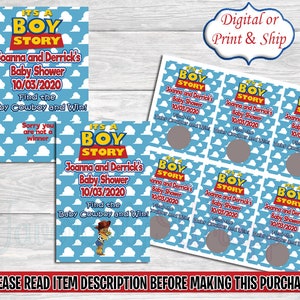 Its a Boy Story Scratch Off-Toy Story Baby Shower Scratch Off-Its a Boy Story Chip  Bag-Its a Boy Story Guessing Game-Its a Boy Story Game