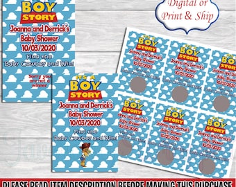 Its a Boy Story Scratch Off-Toy Story Baby Shower Scratch Off-Its a Boy Story Chip  Bag-Its a Boy Story Guessing Game-Its a Boy Story Game
