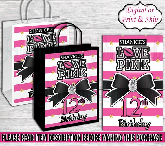 Victoria Secret Pink Sweet 16 Gift Bag Label vs Pink Birthday vs