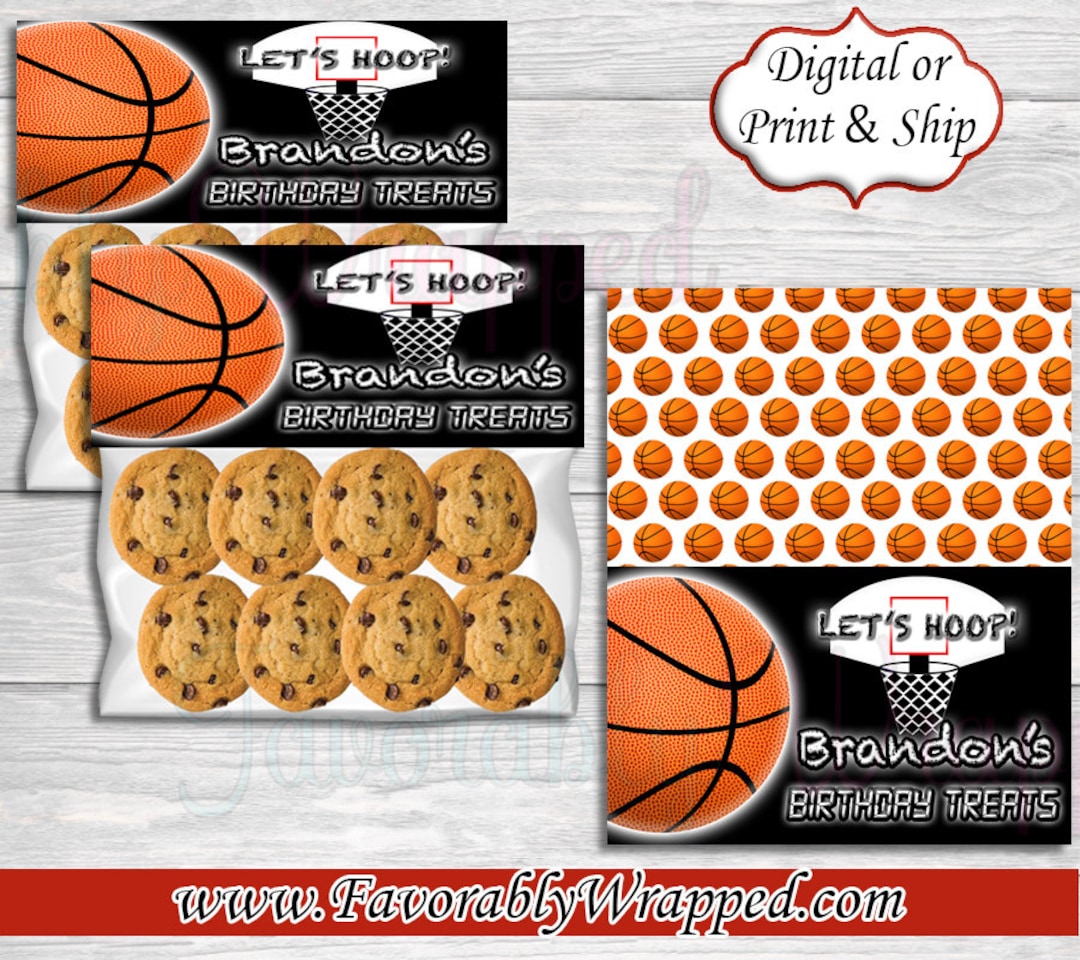Basketball Treat Bag Toppersbasketballbasketball Etsy