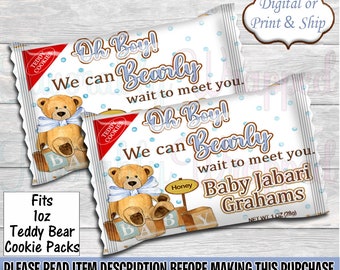 We Can Bearly Wait Teddy Bear Cookies-We Can Bearly Wait Baby Shower-We Can Bearly Wait Chip Bag-Bear Chip Bag-We Can Bearly Wait