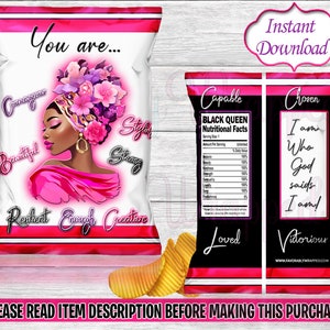 Frau Chip Tasche-Schwarze Geschichte Chip Tasche-Frauen Empowerment-Schwarze Frau Chip Tasche-Afrikanische Chip Tasche-Junteenth Chip Tasche-Afrikanische Chip-Tasche