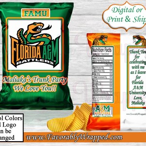 Trunk Party Chip Bag-Graduation Party Chip Bag-Favor Bag-School Party-Back To School Treat Bag-Back To School Chip Bag-Trunk Party