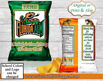 Trunk Party Chip Bag-Graduation Party Chip Bag-Favor Bag-School Party-Back To School Treat Bag-Back To School Chip Bag-Trunk Party