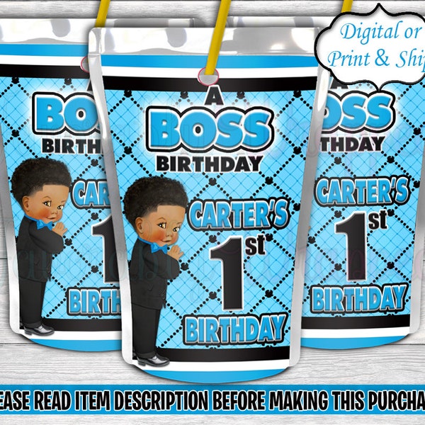 Boss Birthday Juice Label-Boss Baby Birthday-Boss Baby Party-Boss Baby Party Favors-Boss Baby Chip Bag-Boss Baby-Boss Baby Boy