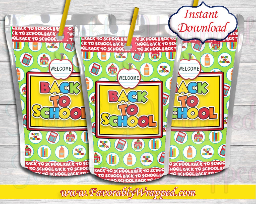 Back to School Juice Label-Student Gifts-Teachers Gifts-Juice Label-First Day of School-Digital-Instant Download