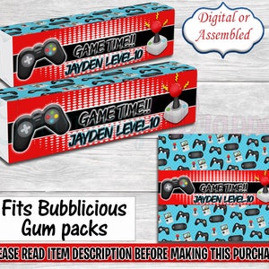 Gamer Bubblicious Gum-Gamer Birthday Party-Gamer Chip Bag-Gamer Bubblegum Label-Xbox Bubble Gum Label-Bubble Gum Label-Bubblegum Label