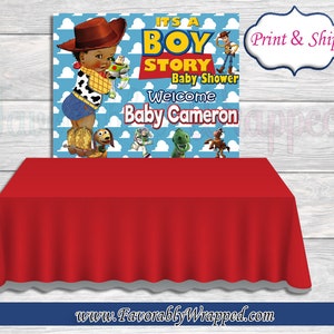 Its a Boy Story Table Backdrop-Toy Story Baby Shower Backdrop-Backdrop-Toy Story Baby Shower-Its a Boy Story Chip Bag-Baby Shower-Its a Girl