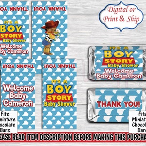 Its a Boy Story Mini Chocolate Wrappers-Toy Story Baby Shower Mini Candy Wrapper-Toy Story Baby Shower-Its a Boy Story Chip  Bag-Its a Boy