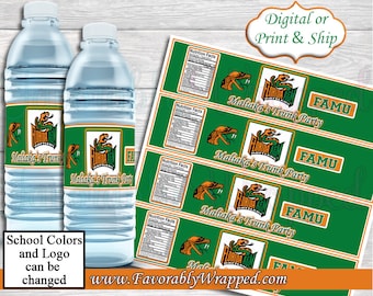 Trunk Party Water Bottle Labels-Graduation Party Water Bottle Labels-School Party-Back To School Water Label-Back To School-Trunk Party