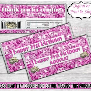 Money Chocolate Bar Wrapper-Dollar Bill Chocolate Bar Wrapper-All About the Benjamins Birthday-Money Birthday-Money Chip Bag-Money Candy Bar