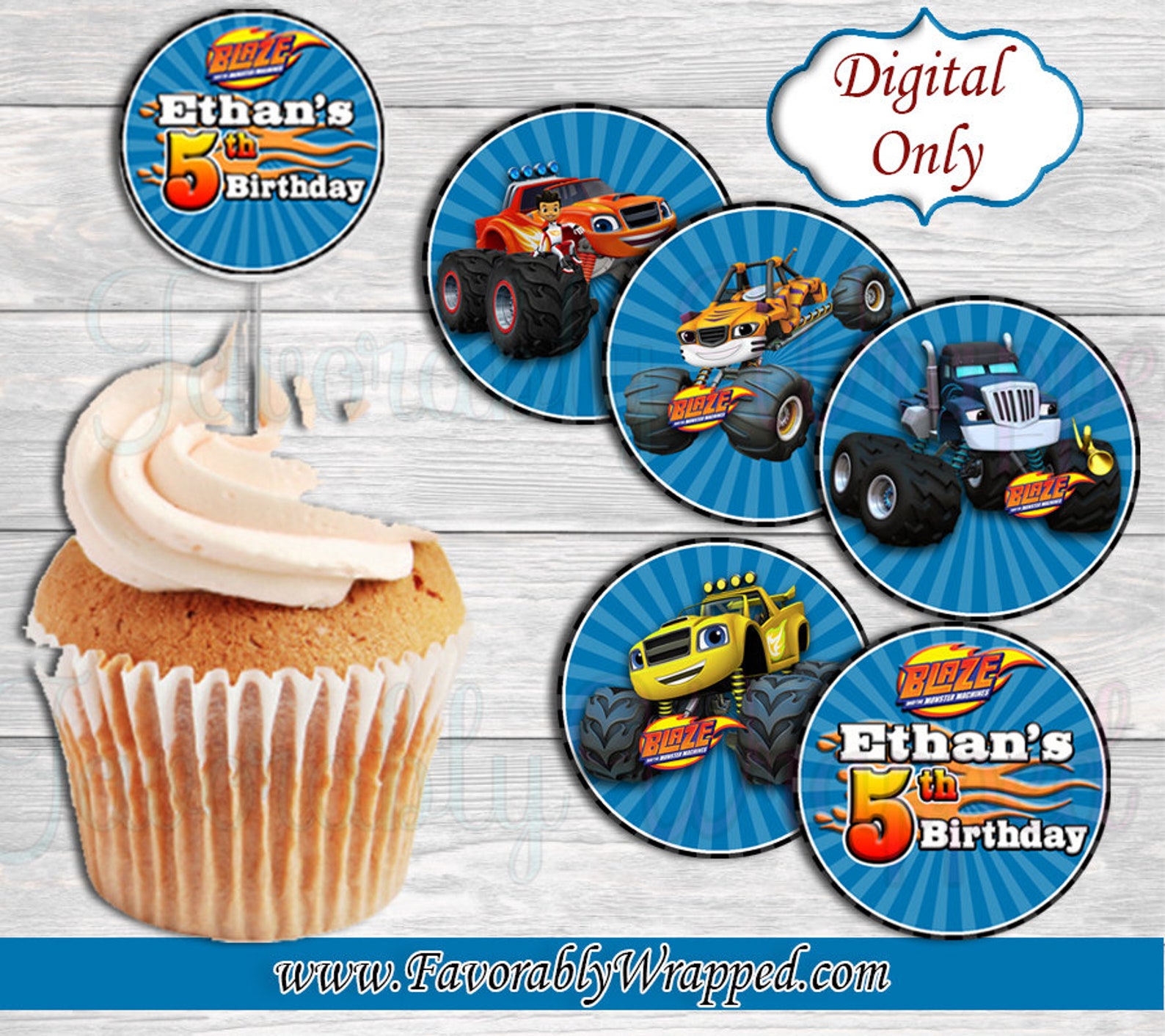 Blaze and the Monster Machine Cupcake Toppers-Monster Truck | Etsy
