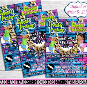 Fresh Prince or Fresh Princess Invitation-Fresh Prince or Fresh Princess Gender Reveal-Hip Hop Gender Reveal-90&#39;s Chip Bag