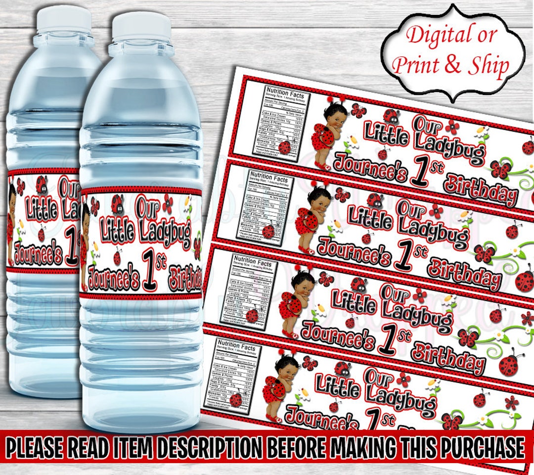 Water Bug Label Ladybug Water Labels-ladybug Birthday Water Bottle Label-lady Bug Baby ...