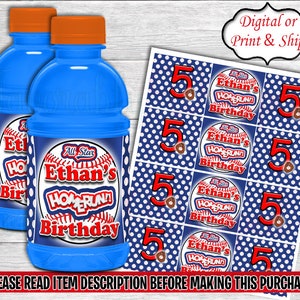 Baseball SportGetränk Etiketten-SportGetränk Label-Baseball Geburtstag-Sport Party-Baseball Saft Label-Baseball Chip Tasche-Saft Label