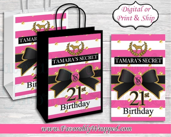 Victoria Secret Pink Gift Bag Label-vs Pink Birthday-vs Pink 