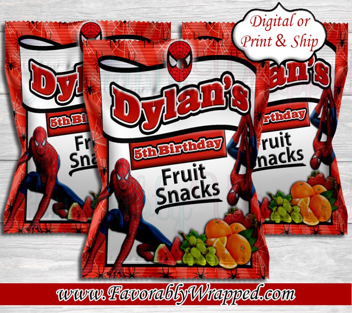 Spiderman Fruit Snacksfruit Snackspiderman Etsy