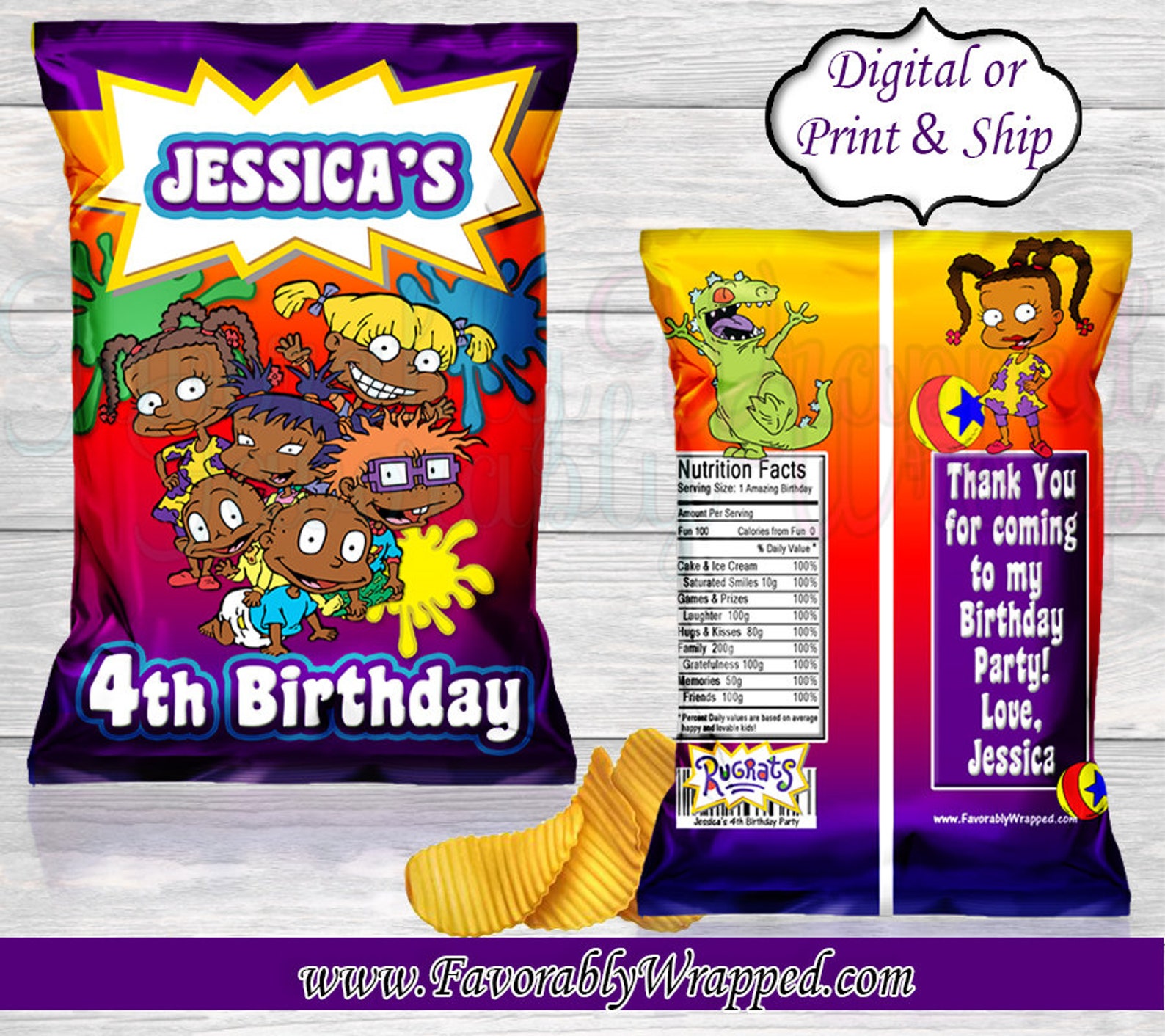 Rugrats Chip BagRugrats Baby Shower Chip Bag Chip Bag Etsy