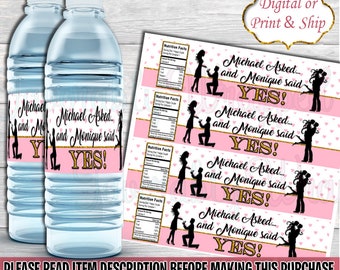Engagement Party Water Labels-Engagement Party-Engaged-Bridal Shower Favors -Bachelorette Party Favors-Bridal Shower-Engagement Chip Bag
