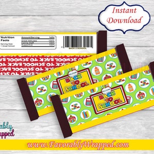 Back To School Chocolate Bar Wrappers-Candy Bar Wrappers-First Day of School-Teacher gifts-Student gift-Digital-Instant Download