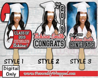 Graduation Fans-Graduation Big Head Fans-Graduation Party-Graduation Decor-Graduation Custom Fan-Graduation Photo Fans-Graduation Face Fans