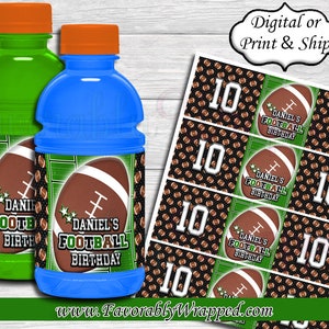 Football Sports Drink Labels-Sports Drink Label-Football Birthday-Football Party-Juice Label-Football Baby Shower-Sports Drink Label