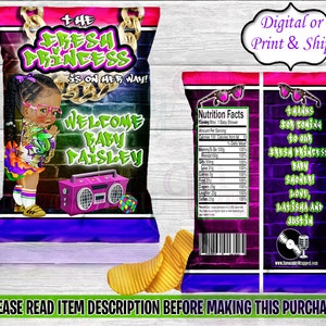 Frische Prinzessin Chip Bag-Fresh Princess Baby Shower-Hip Hop Baby Shower-90er Baby Shower-Strampler Chip Bag-Hip Hop Chip Bag-90er Chip Bag