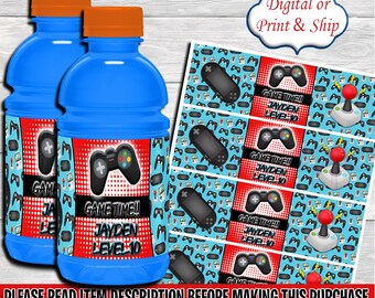 Gamer Sports Drink Labels-Sports Drink Label-Gamer Birthday-Gamer Party-Juice Label-Gamer Drink Label