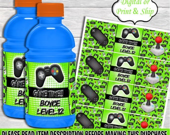 Gamer Sports Drink Labels-Sports Drink Label-Gamer Birthday-Gamer Party-Juice Label-Gamer Drink Label