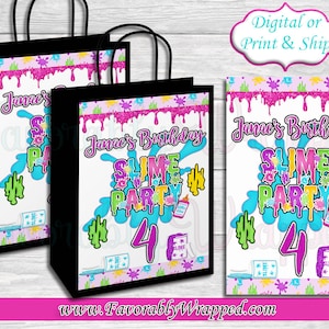 Slime Gift Bag Label-Slime Birthday-Slime Party-Slime Gift Bag-Goody Bag Label-Gift Bag-Glow Birthday-Glow Gift Bag-Glow Party