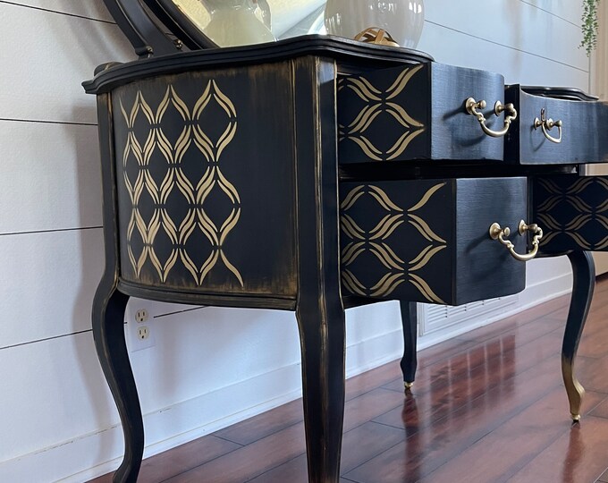 Antique French Provincial Vanity With Mirror Etsy