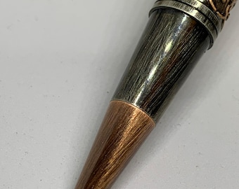 Antique Rose Copper Handcrafted ballpoint pen Art Deco Ash wood