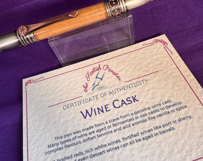 Wine Cask Oak ballpoint pen in Art Deco / Celtic style
