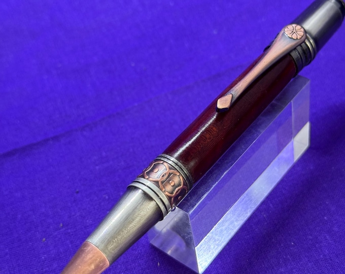 Red Sandalwood ballpoint pen in Art Deco / Celtic style