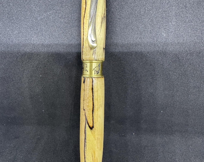Handcrafted ballpoint pen in Horse/Pony finish with spalted maple wood