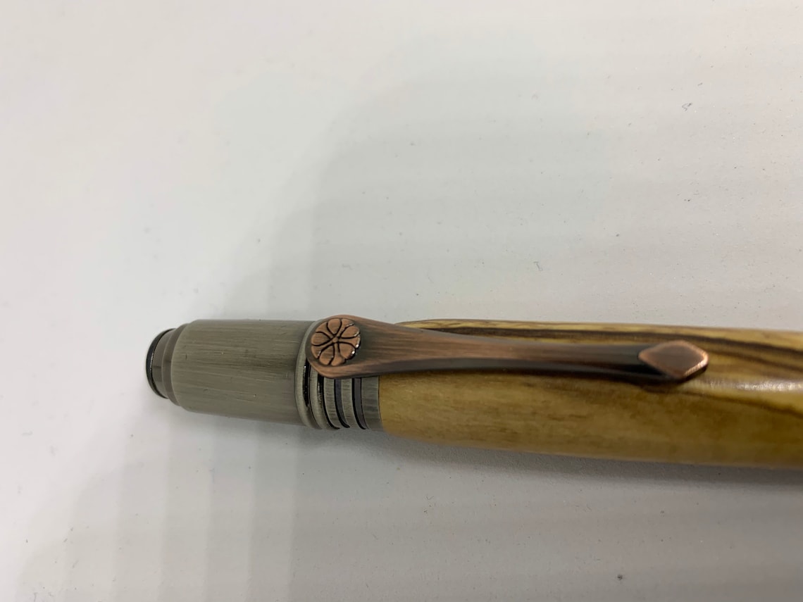 Handcrafted Art Deco Ballpoint Pen in Italian Olive Wood With Etsy