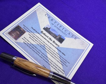 Collectors Item ‘Robert the Bruce’  ballpoint pen handcrafted in Scotland with gunmetal and chrome finish