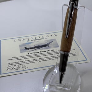 Ultra Rare genuine Spitfire Propeller ballpoint pen with chrome and gunmetal fittings