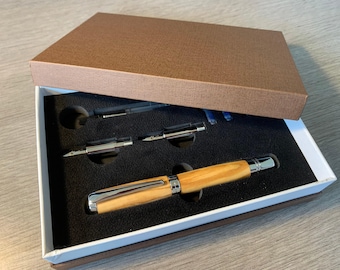 Handcrafted Calligraphy set in Italian Olive wood