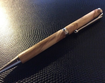 Handcrafted Italian Olive wood ballpoint pen