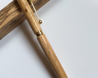 Handcrafted Oak pen with gold finish