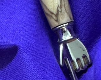 Yad / Pointer in Olive Wood from Bethlehem finished in Chrome